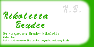 nikoletta bruder business card